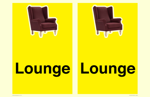 Lounge Dementia Friendly Yellow SIgn